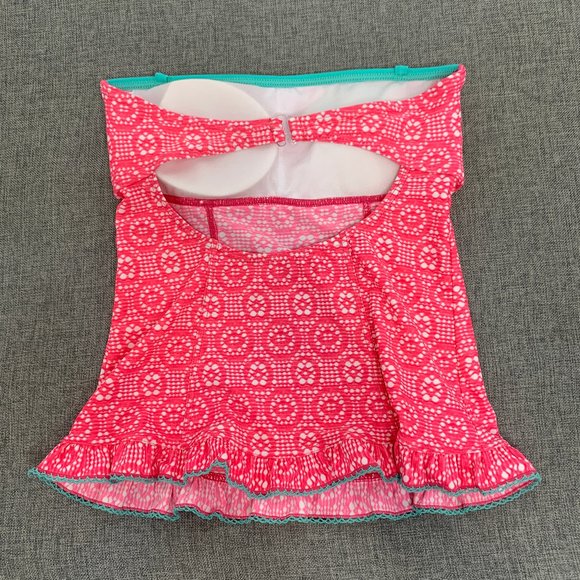 Arizona Jean Co. Strapless Tankini Pink Small Nylon Spandex Removable Pads - Picture 10 of 12